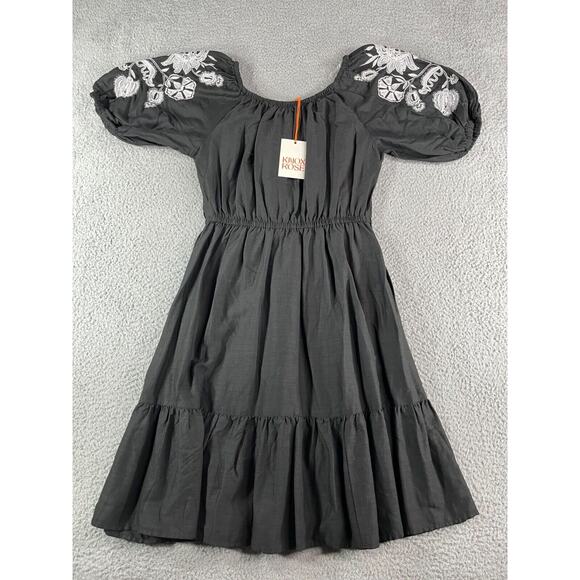 Knox Rose Dress Women XS Black Boho Cottagecore Embroidered Balloon Sleeve NWT - Picture 12 of 13